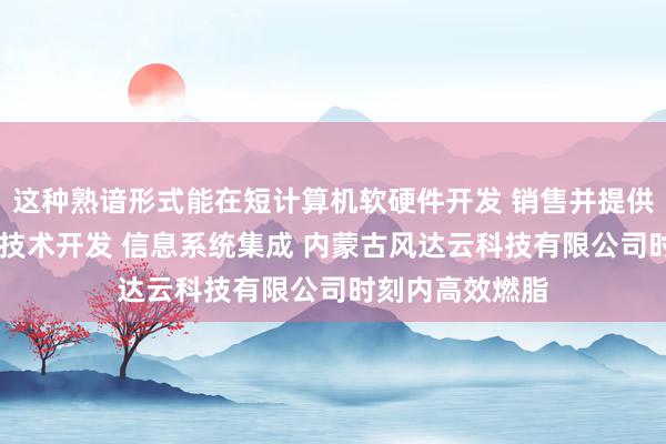 这种熟谙形式能在短计算机软硬件开发 销售并提供技术服务 网络技术开发 信息系统集成 内蒙古风达云科技有限公司时刻内高效燃脂
